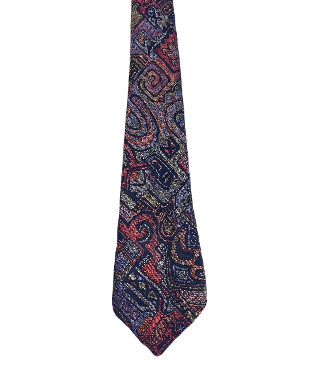 Abstract Patterned Embroidered Narrow Tie