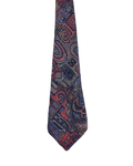 Abstract Patterned Embroidered Narrow Tie