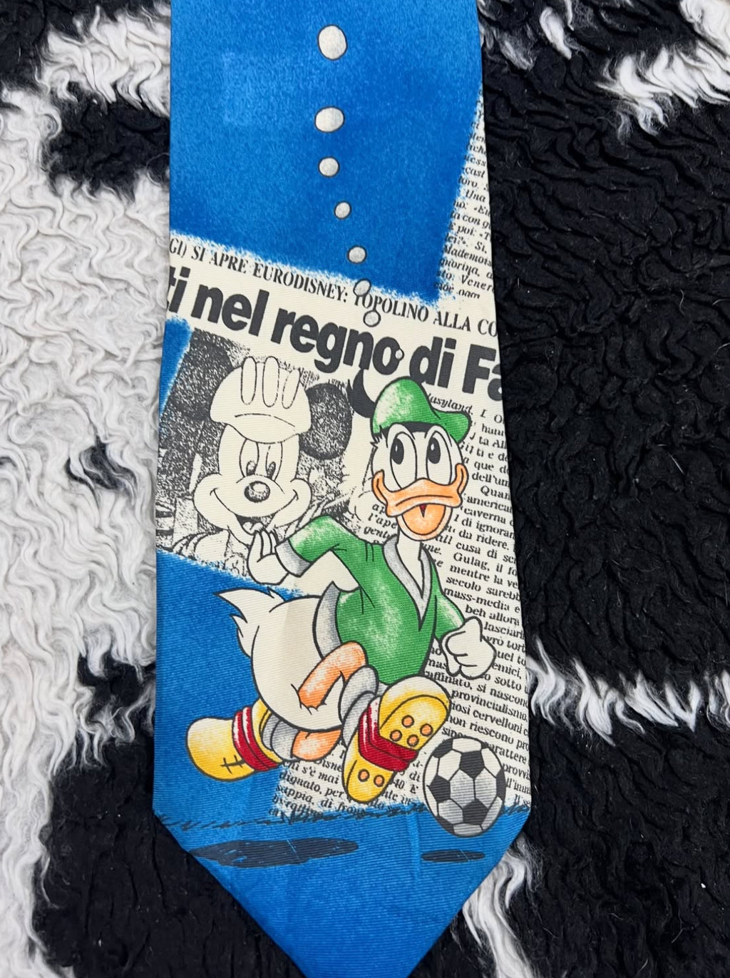 Vintage Mickey Mouse & Donald Duck Newspaper Tie