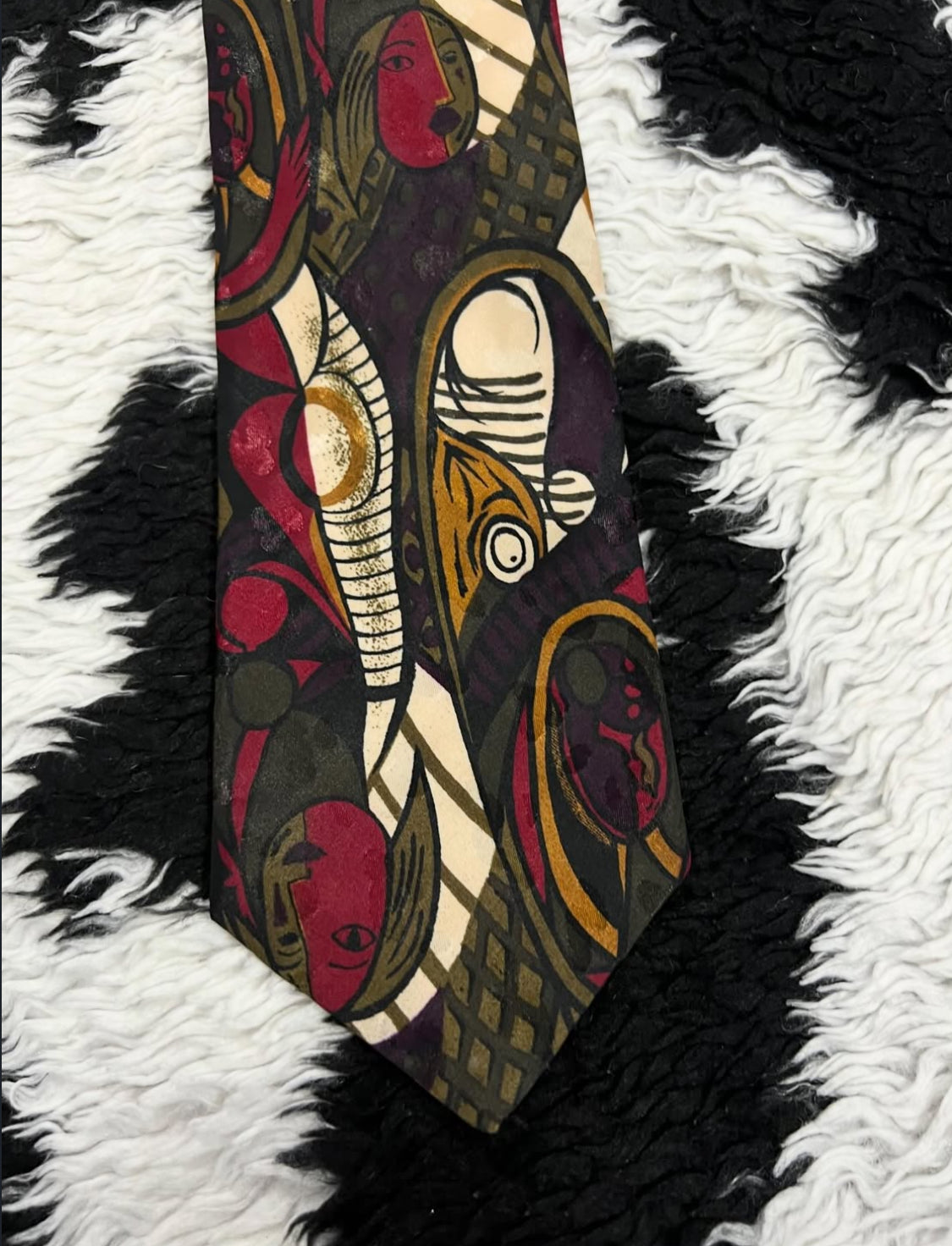 Abstract Faces Painting Tie