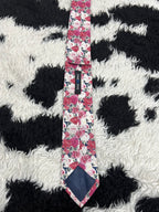 Narrow Pink Floral Tie