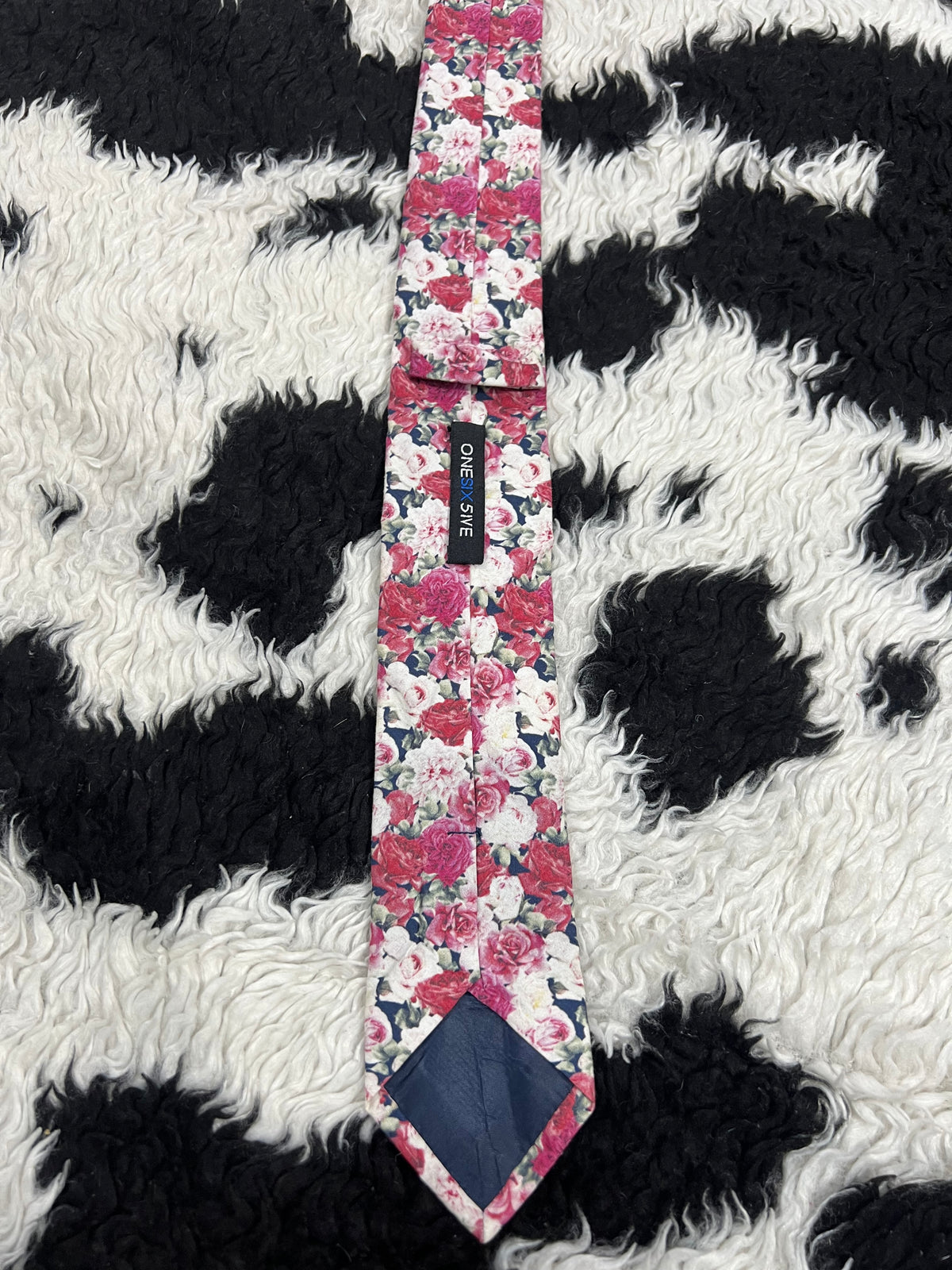Narrow Pink Floral Tie