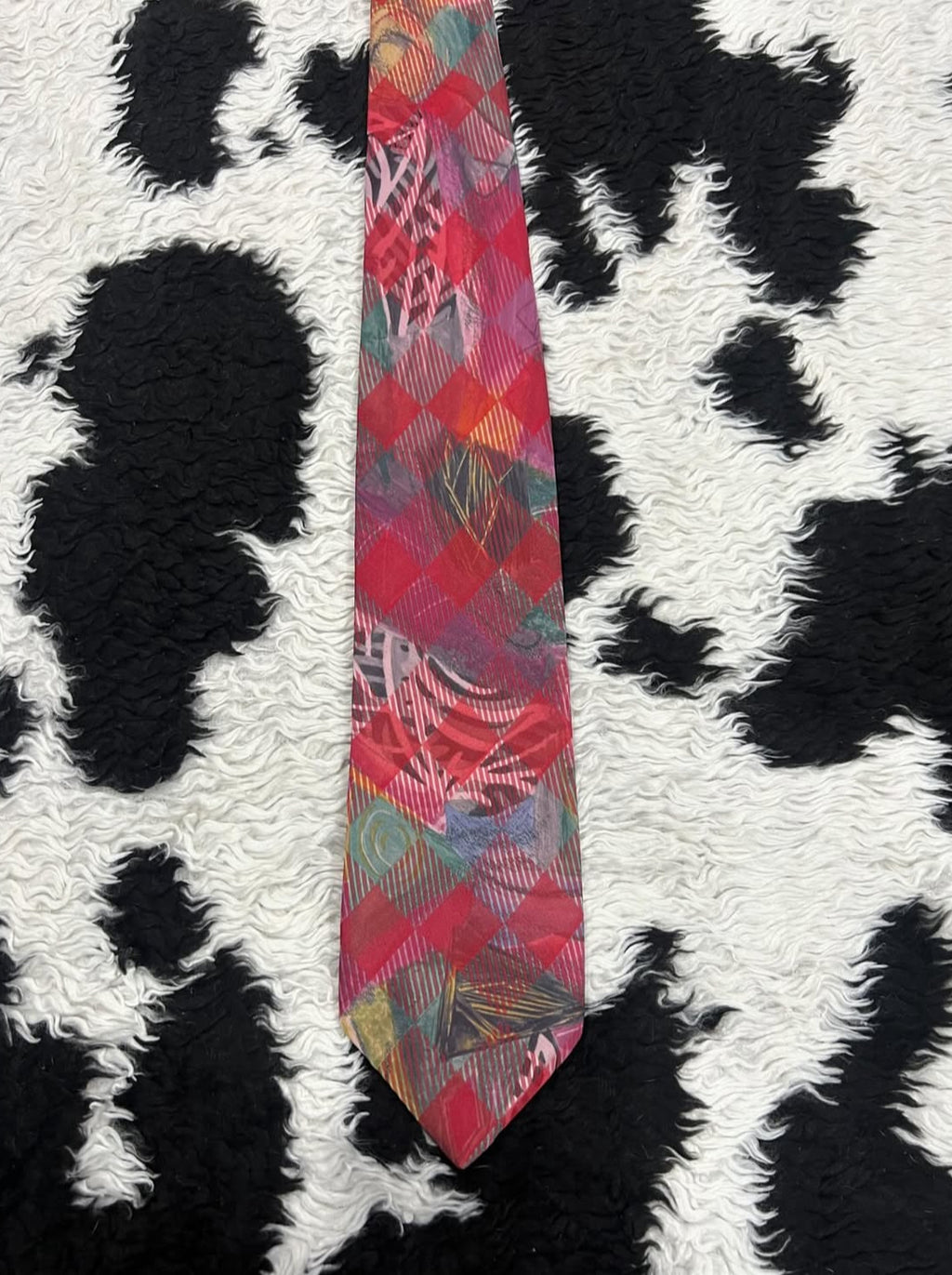 Jose Piscador Pink Abstract Tie