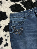 y2k The Slim Floral Embroidered Pants (Waist 32)