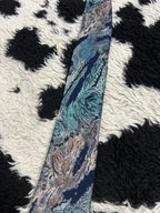 Blue Fully Embroidered Abstract Tie