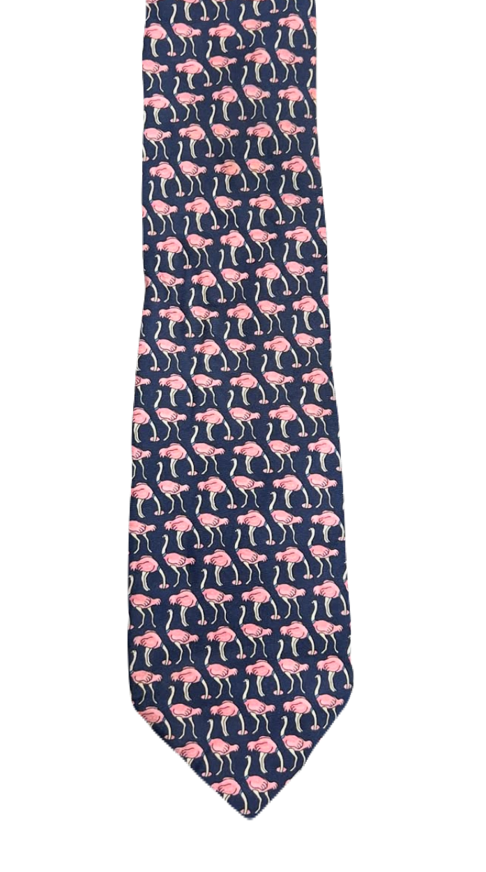 Blue Flamingos Tie