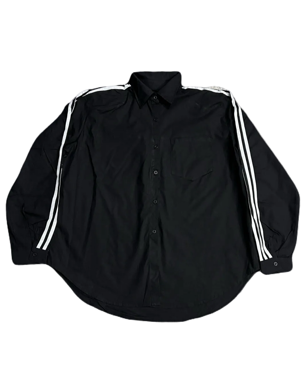 Black & White Lined Sleeve Buttonup
