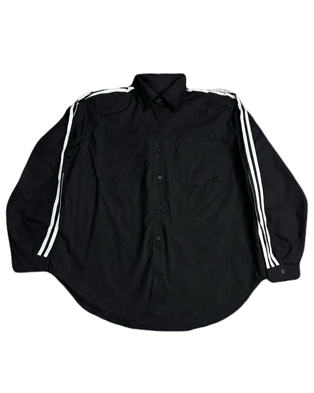 Black & White Lined Sleeve Buttonup