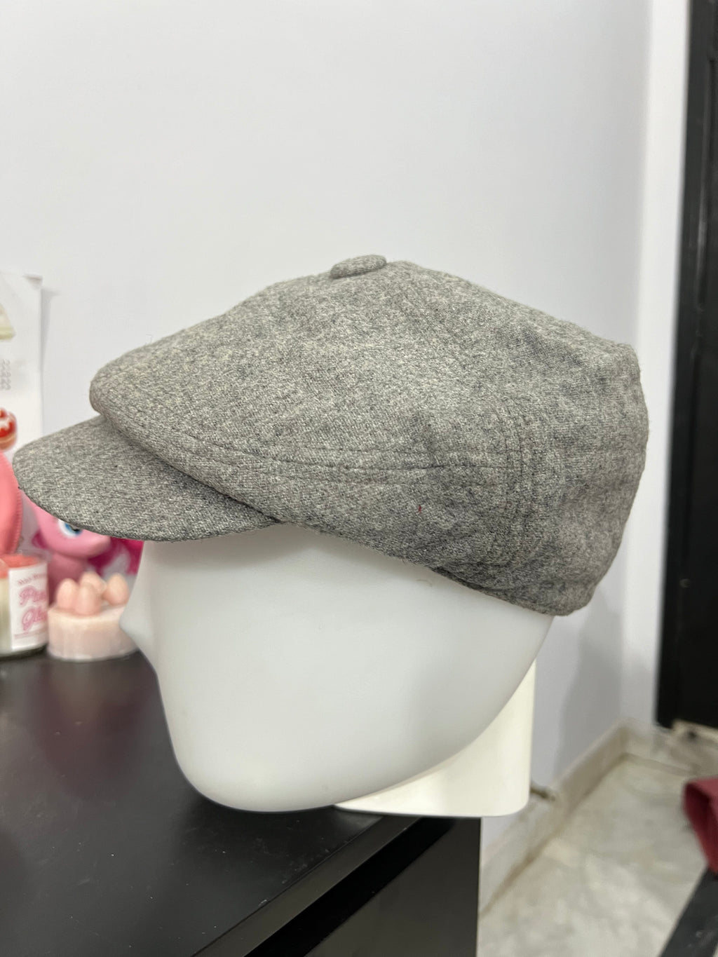 Grey Woolen Newsboy Cap