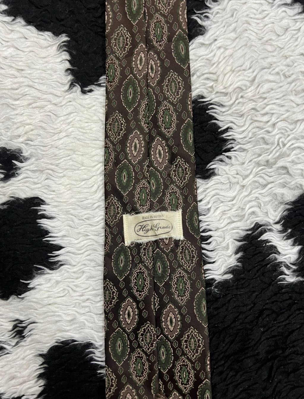 High Grade Narrow Brown Embroidered Tie