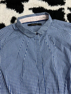 Blue Gingham Reserved Fitted Women's Buttonup