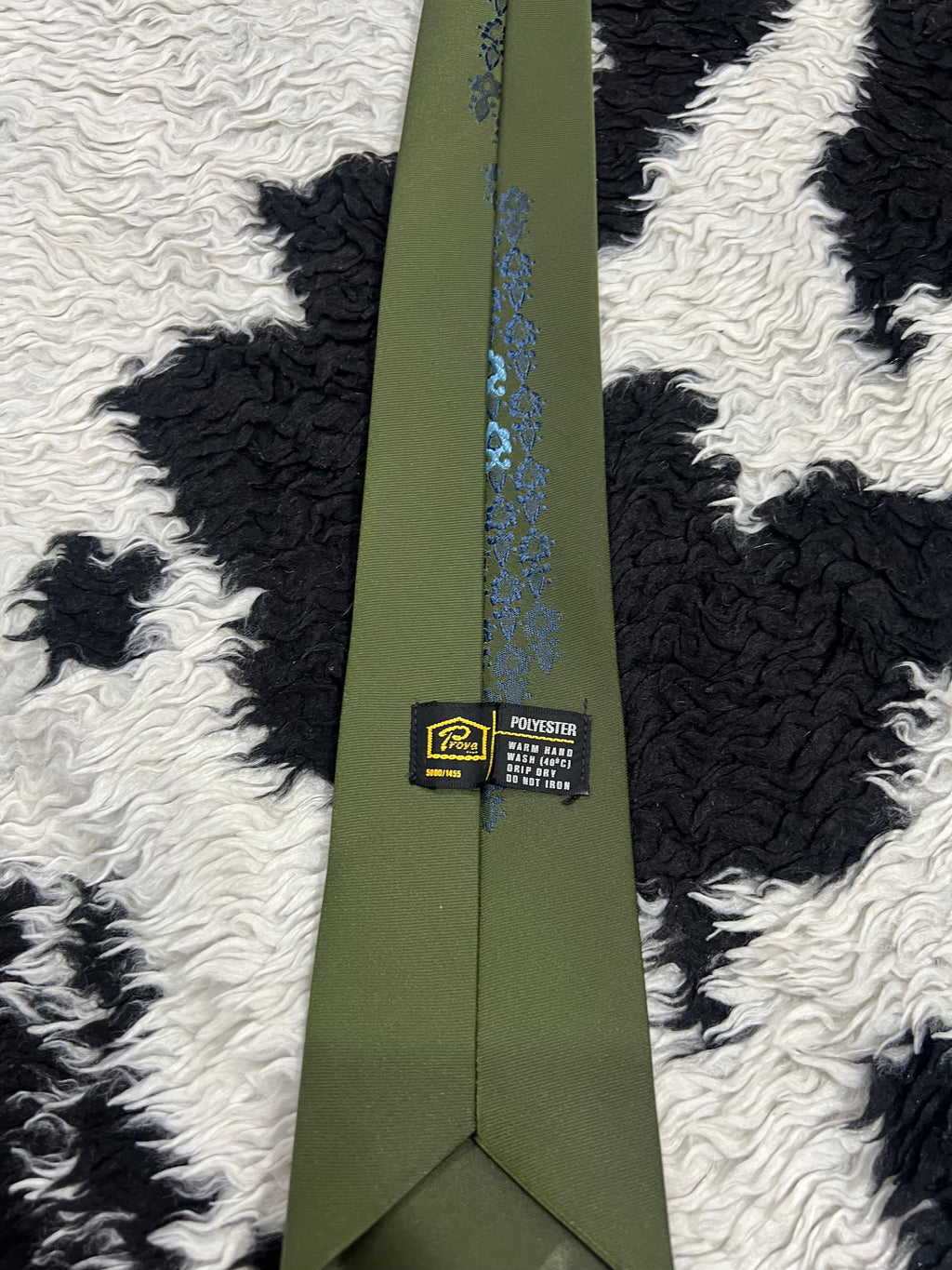 Green & Blue Embroidered Narrow Tie
