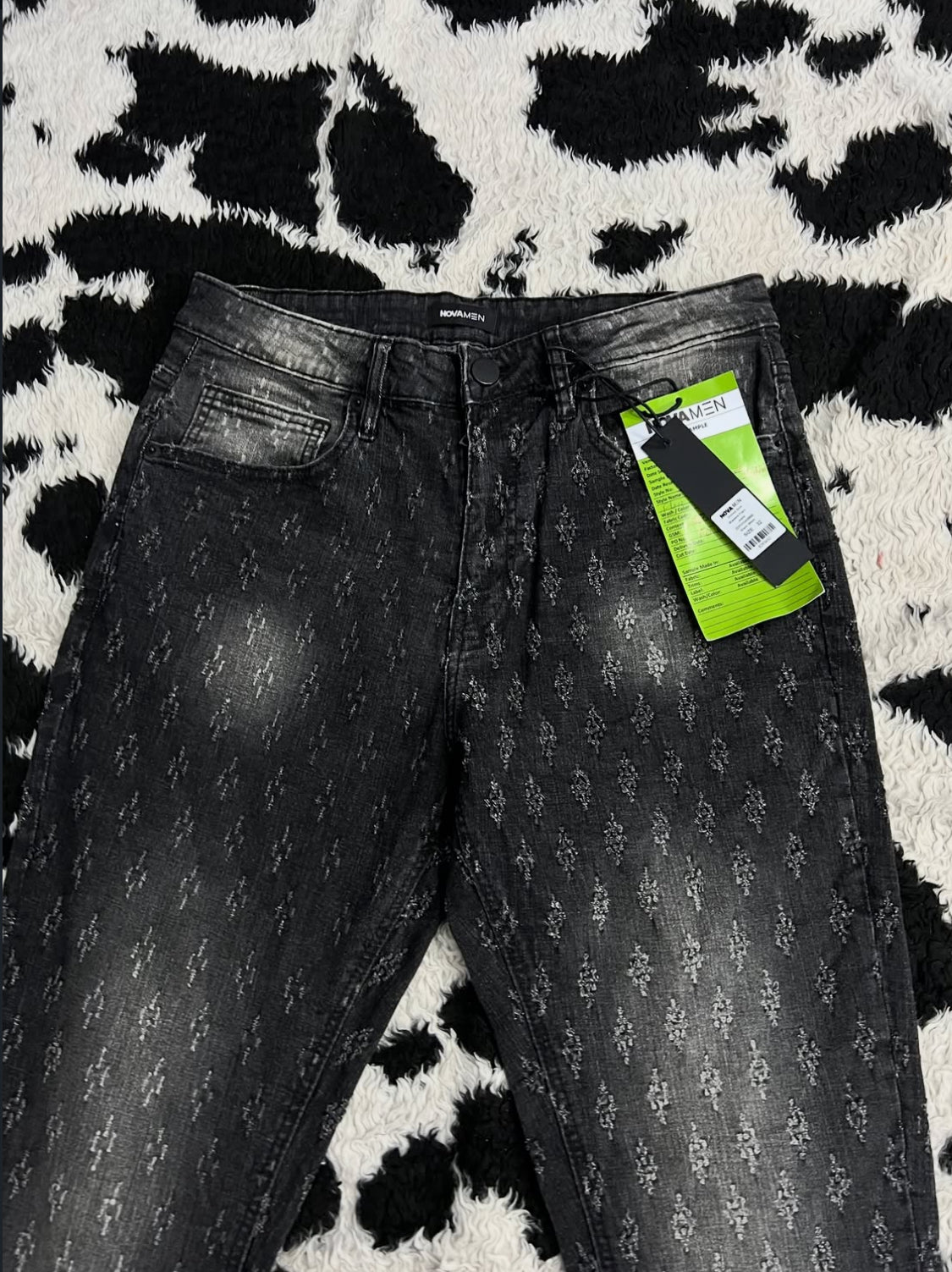 NovaMen Black-Washed Flared Denims (Waist 32)