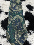 Dennes Green Embroidered Tie