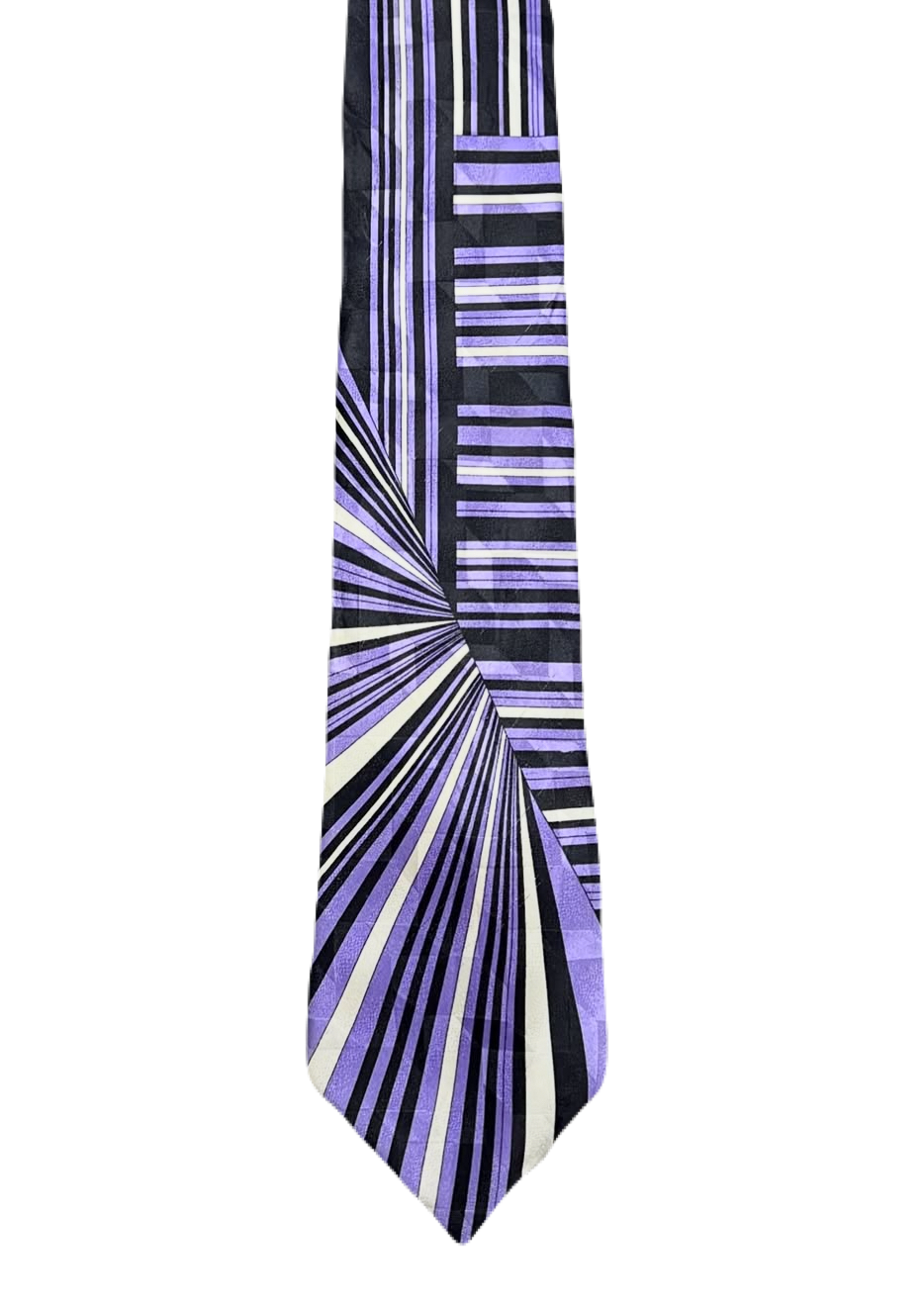 Purple, Black & White Striped Tie