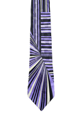 Purple, Black & White Striped Tie