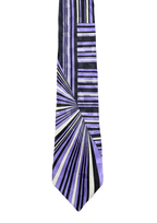 Purple, Black & White Striped Tie