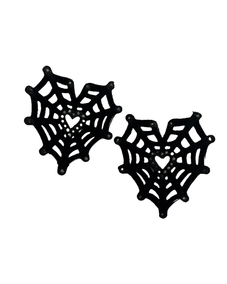 ZARA Spiderweb Heart Earrings
