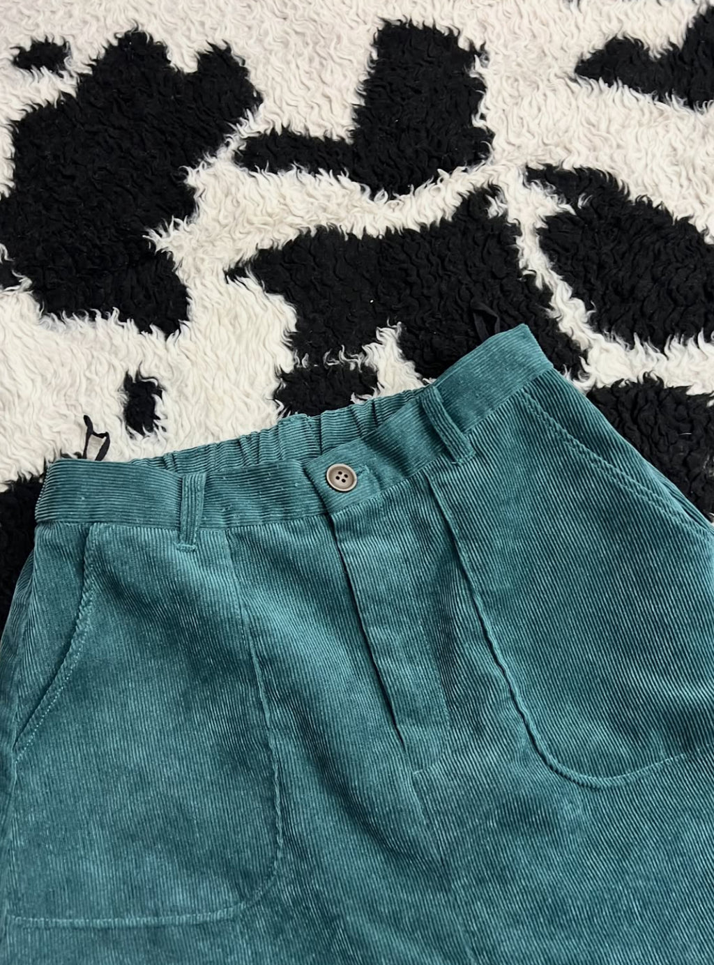 Turquoise Corduroy Skirt
