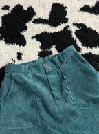 Turquoise Corduroy Skirt