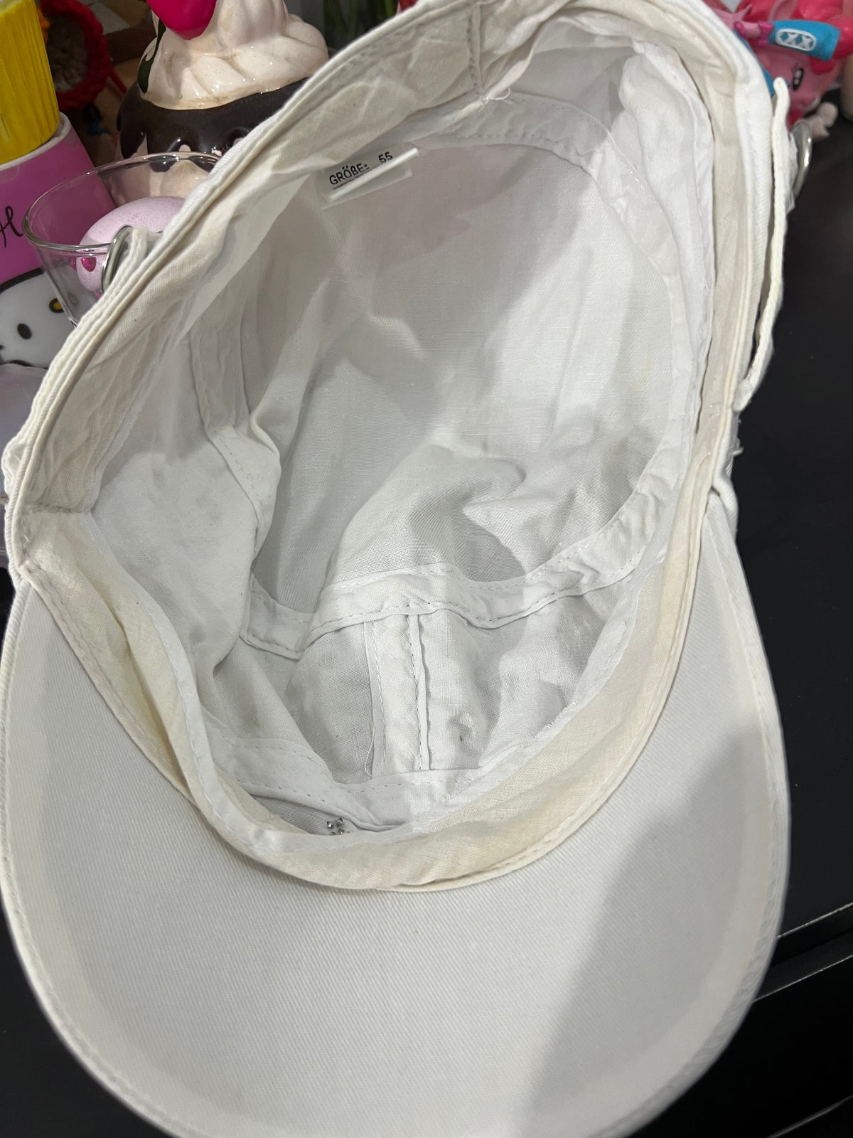 White Metal Studded Cap