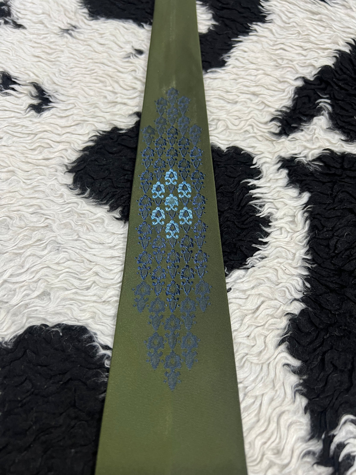 Green & Blue Embroidered Narrow Tie