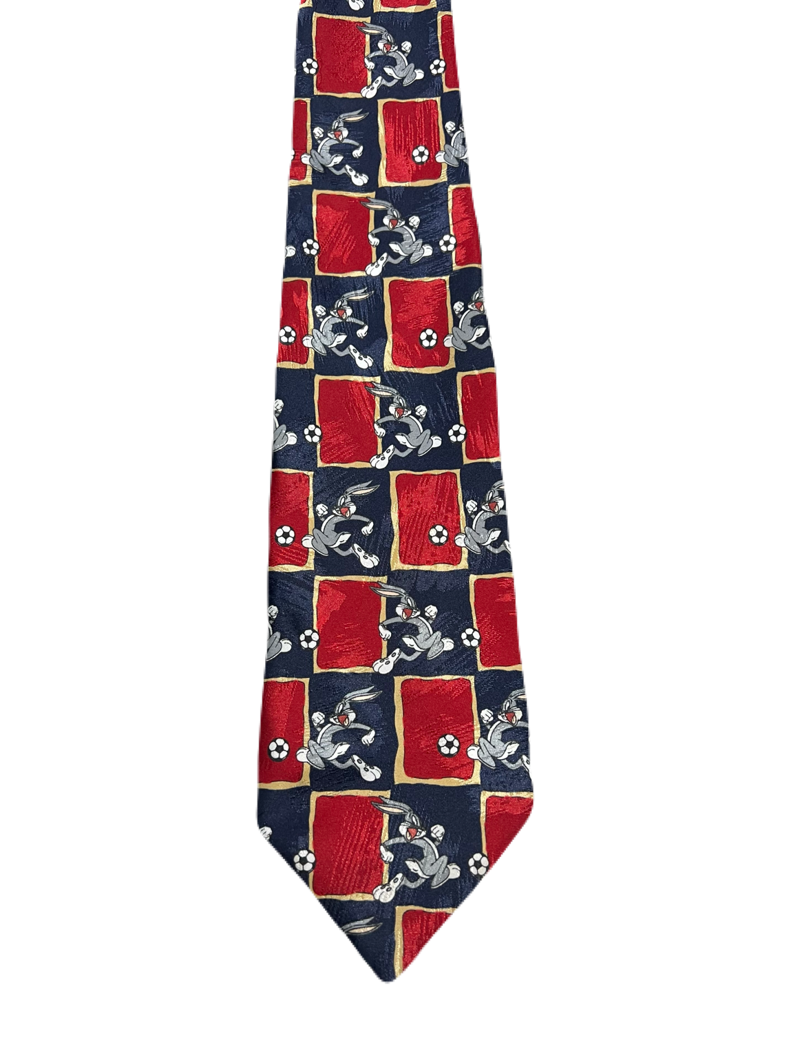 Vintage 1996 Looney Tunes Bugs Bunny Playing Football Tie
