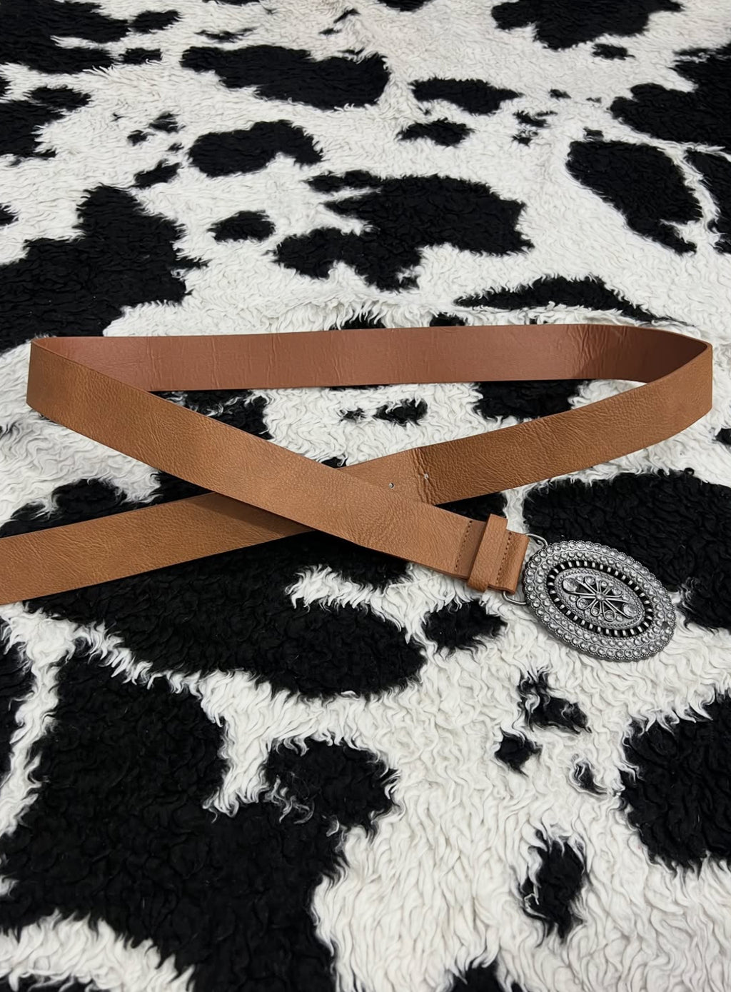 Oval Buckle Brown Belt