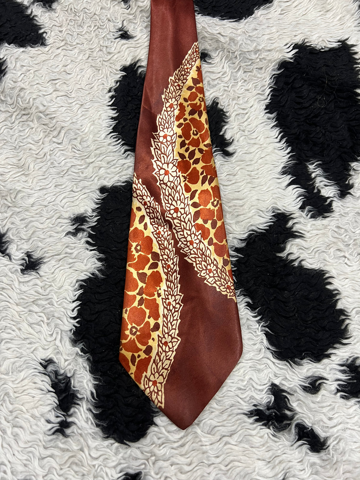 Brown Floral Tie