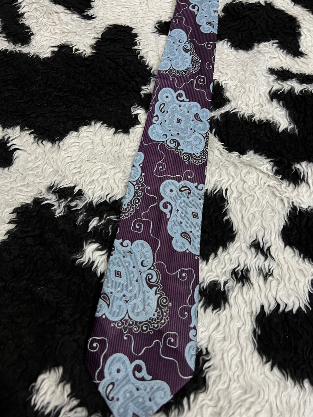 Purple & Blue Embroidered Tie