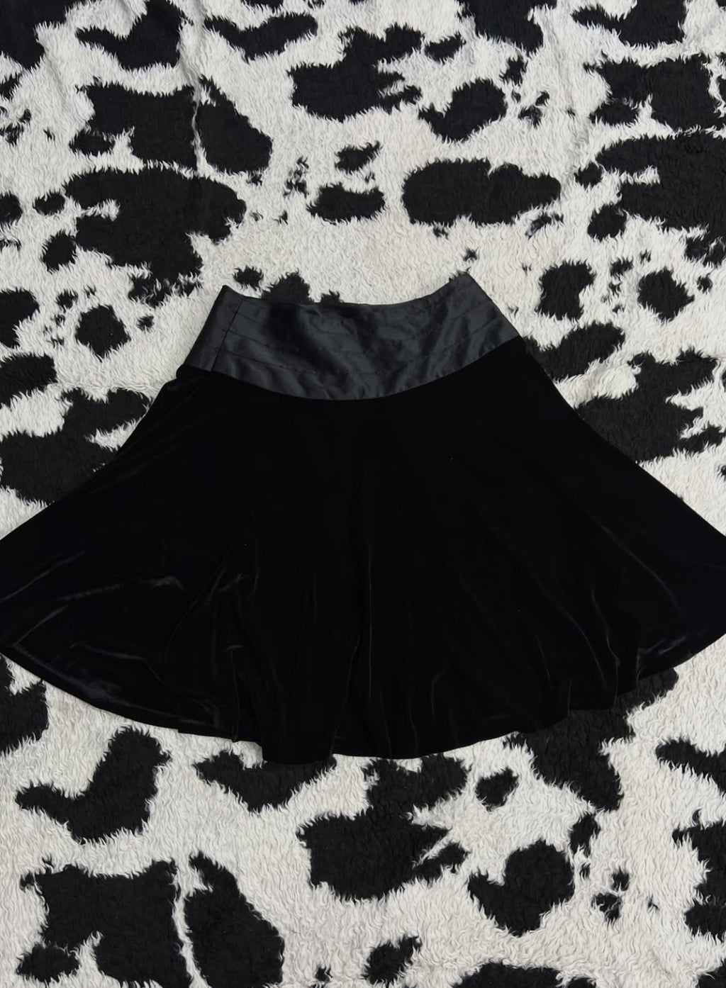 Knee Length Black Velvet Skirt