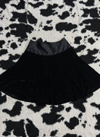 Knee Length Black Velvet Skirt