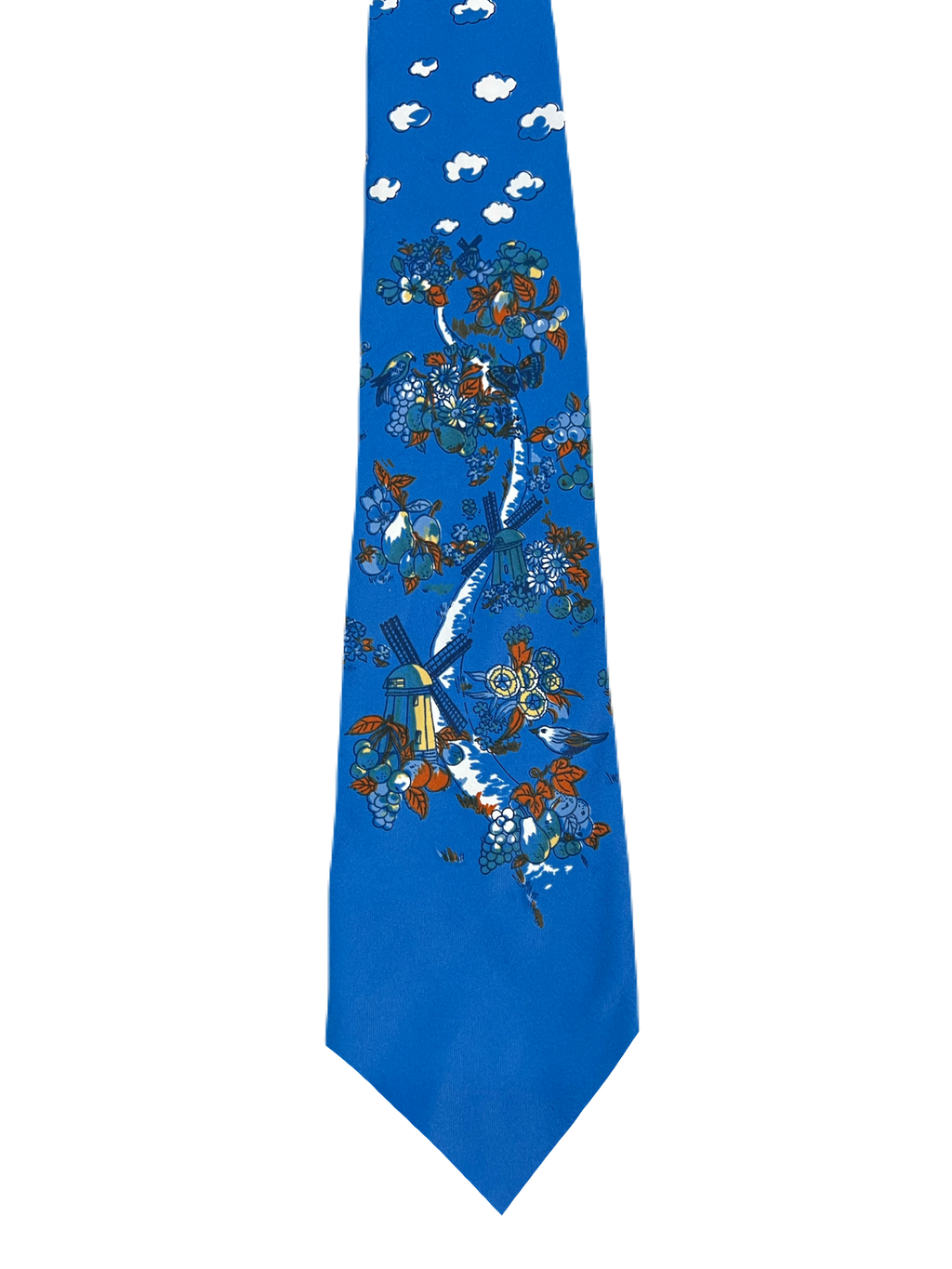 Windmills, Fruits & Birds Tie