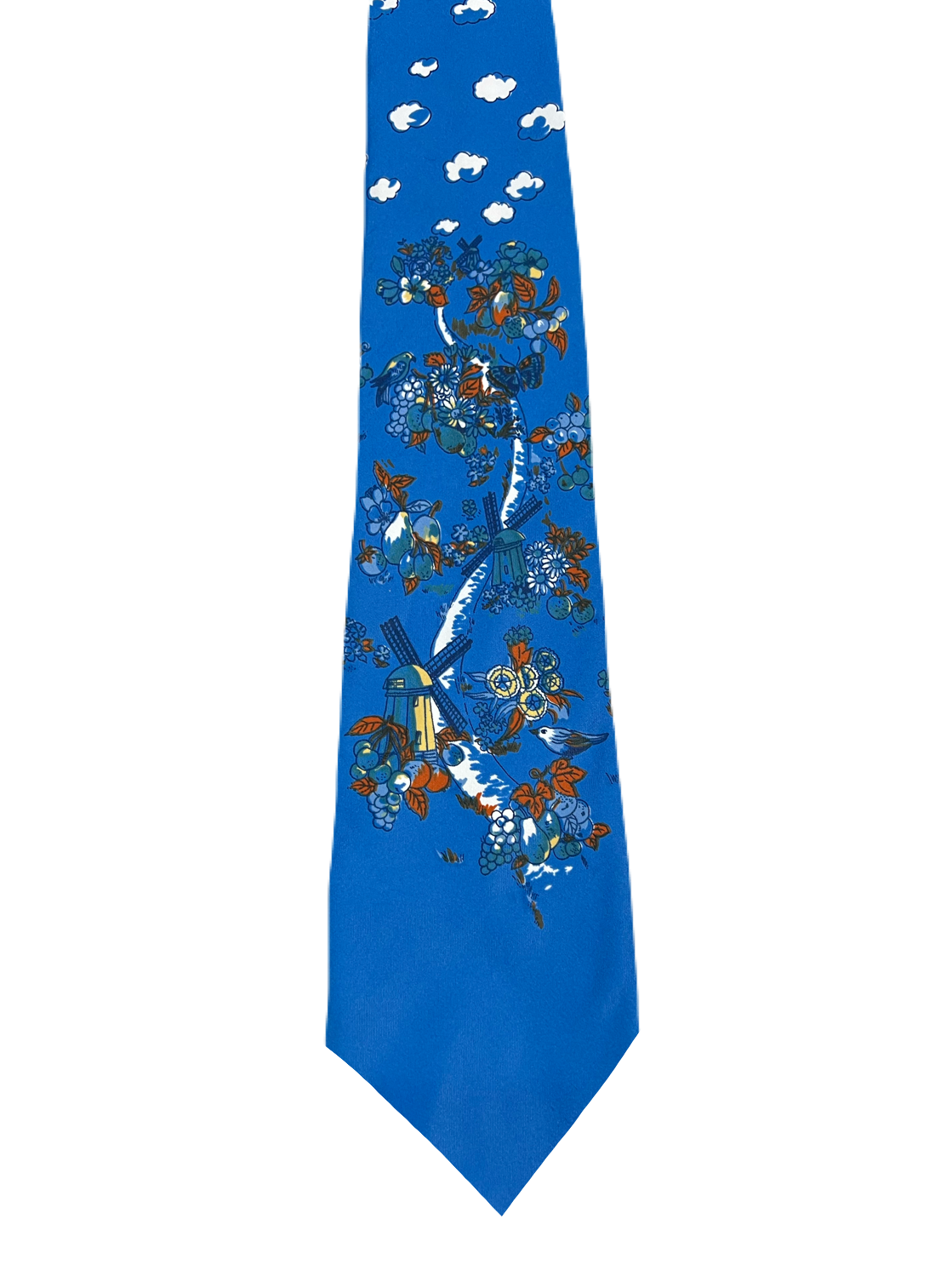 Windmills, Fruits & Birds Tie
