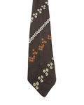 BURTON Brown Embroidered Floral Tie