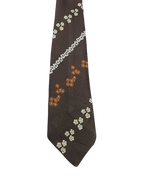 BURTON Brown Embroidered Floral Tie