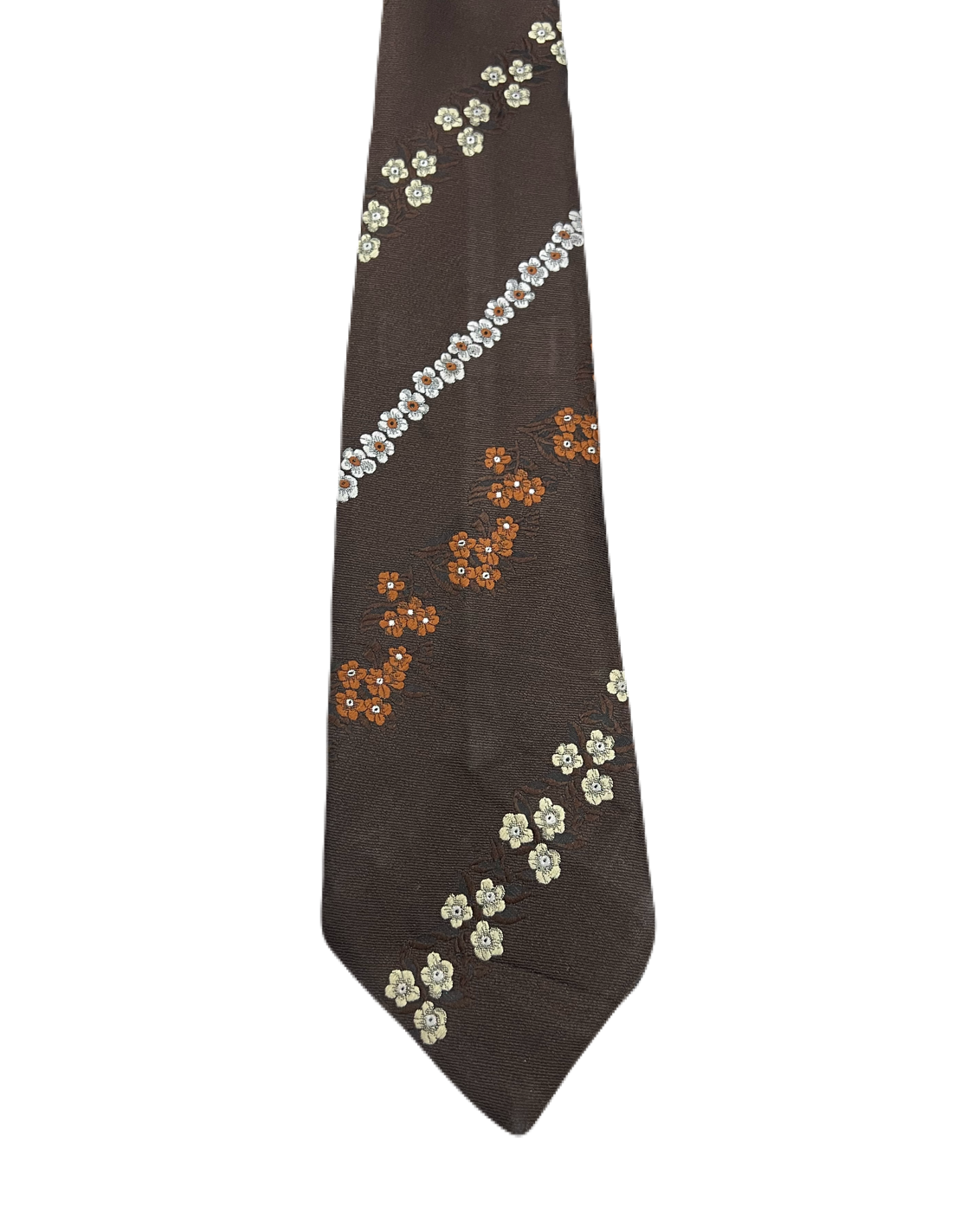 BURTON Brown Embroidered Floral Tie