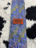 Missoni Zigzag Embroidered Narrow Tie