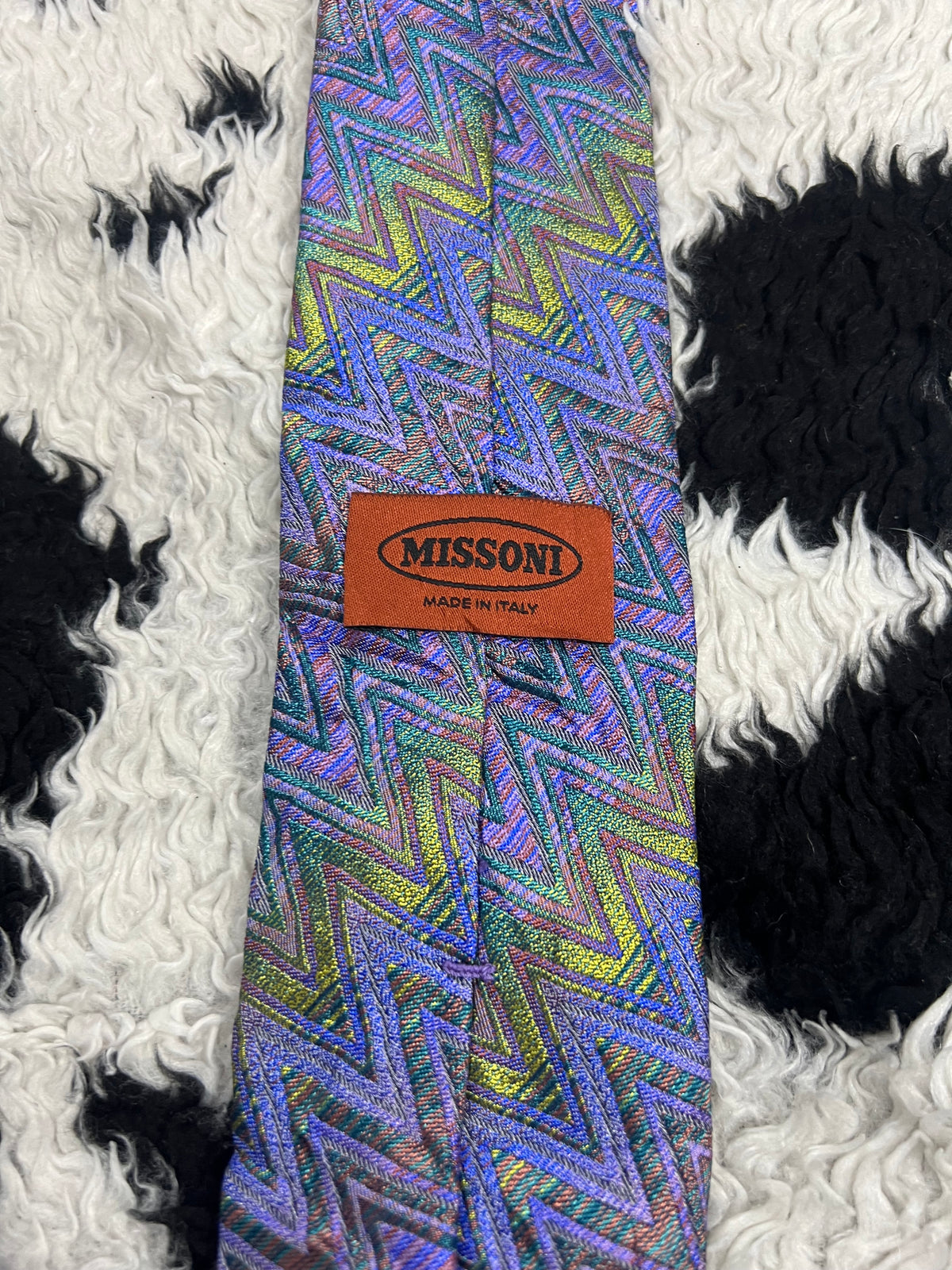 Missoni Zigzag Embroidered Narrow Tie