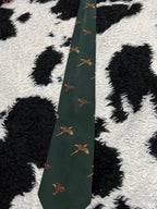 Embroidered Flying Pheasants Tie