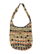 Fully Embroidered Orange & Yellow Bag