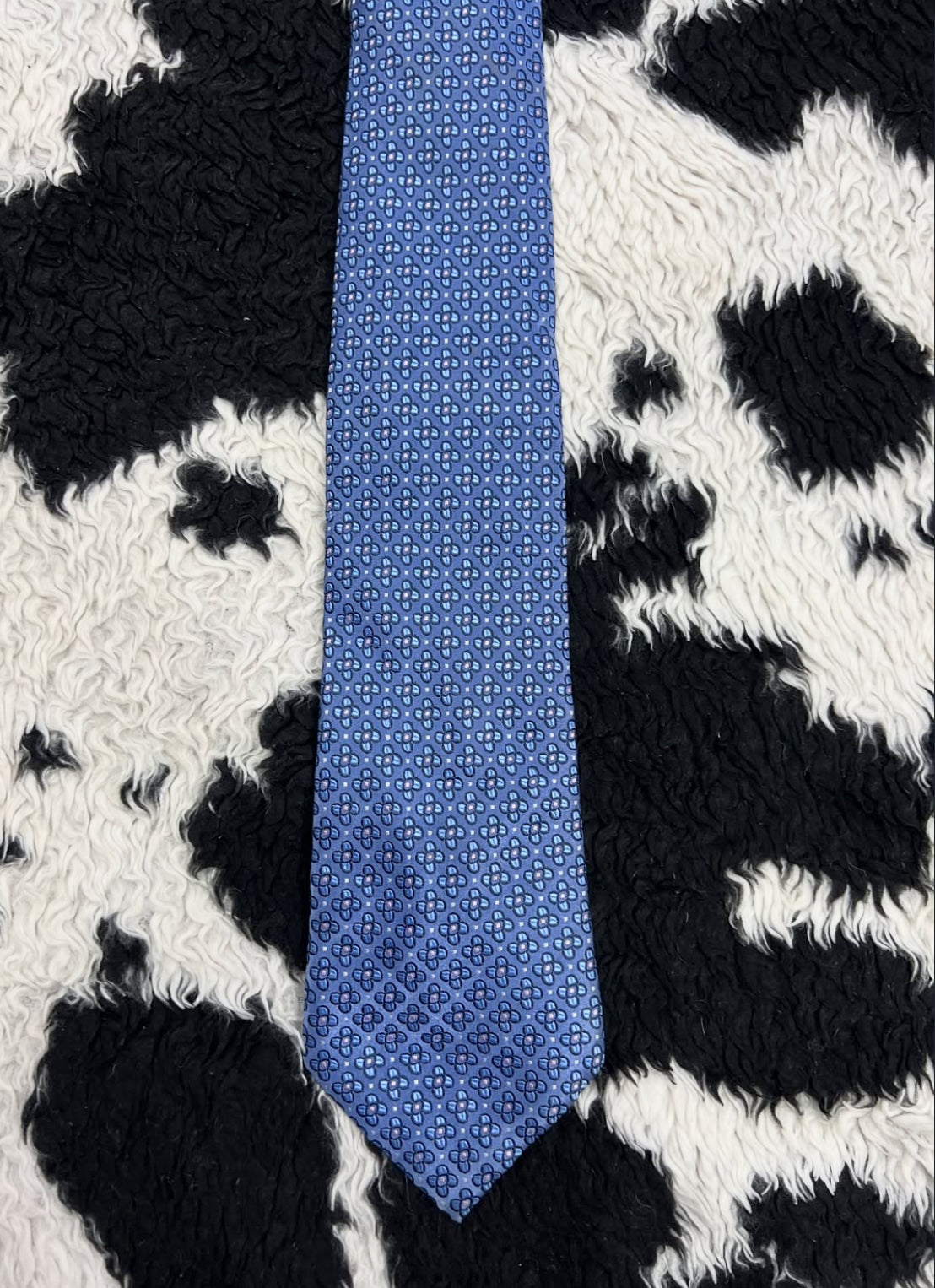 Blue Floral Embroidered Tie