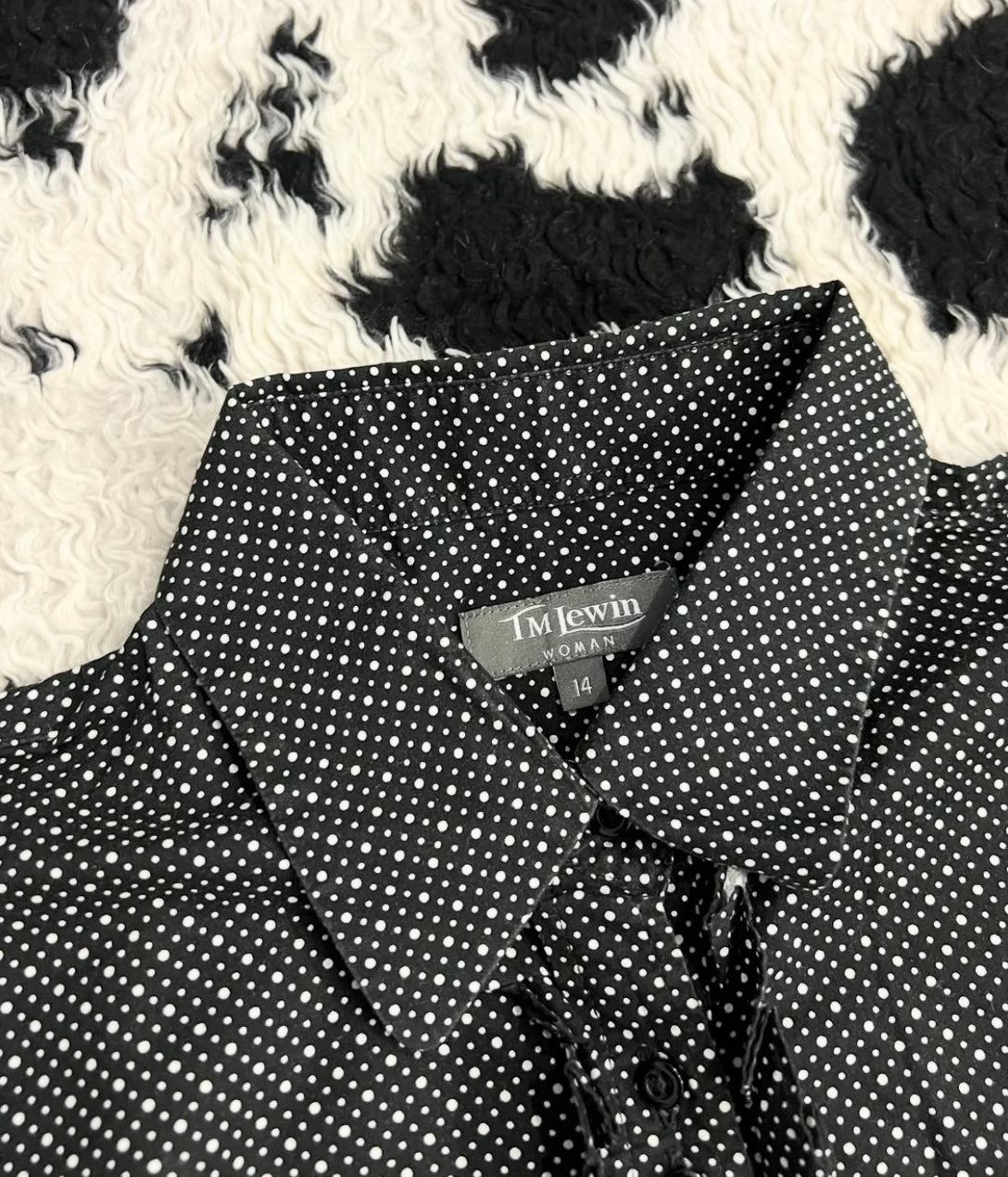 TM Lewins Black Dotted Women's Buttonup