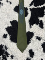 Green & Blue Embroidered Narrow Tie