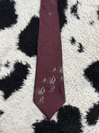 Sailing Boats Embroidered Tie