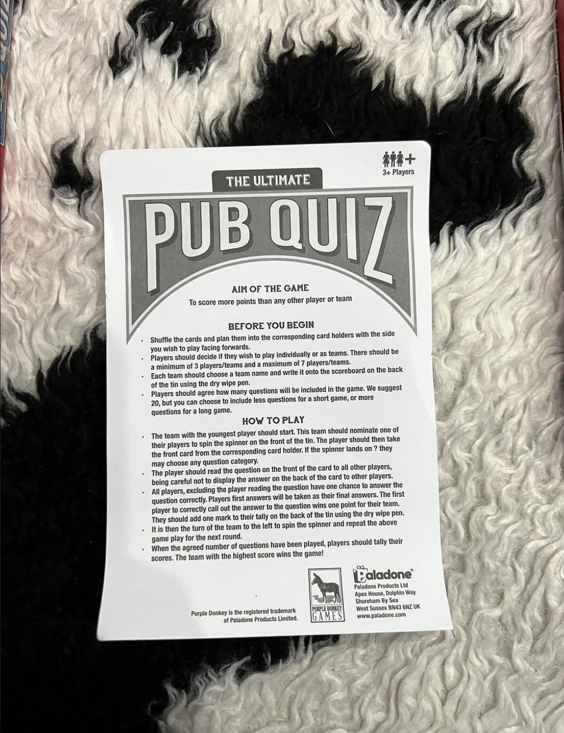Pub Quiz Card Game