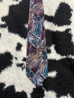 J. Garcia Purple Abstract Painting Tie