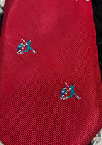 Red Embroidered Cricket Tie