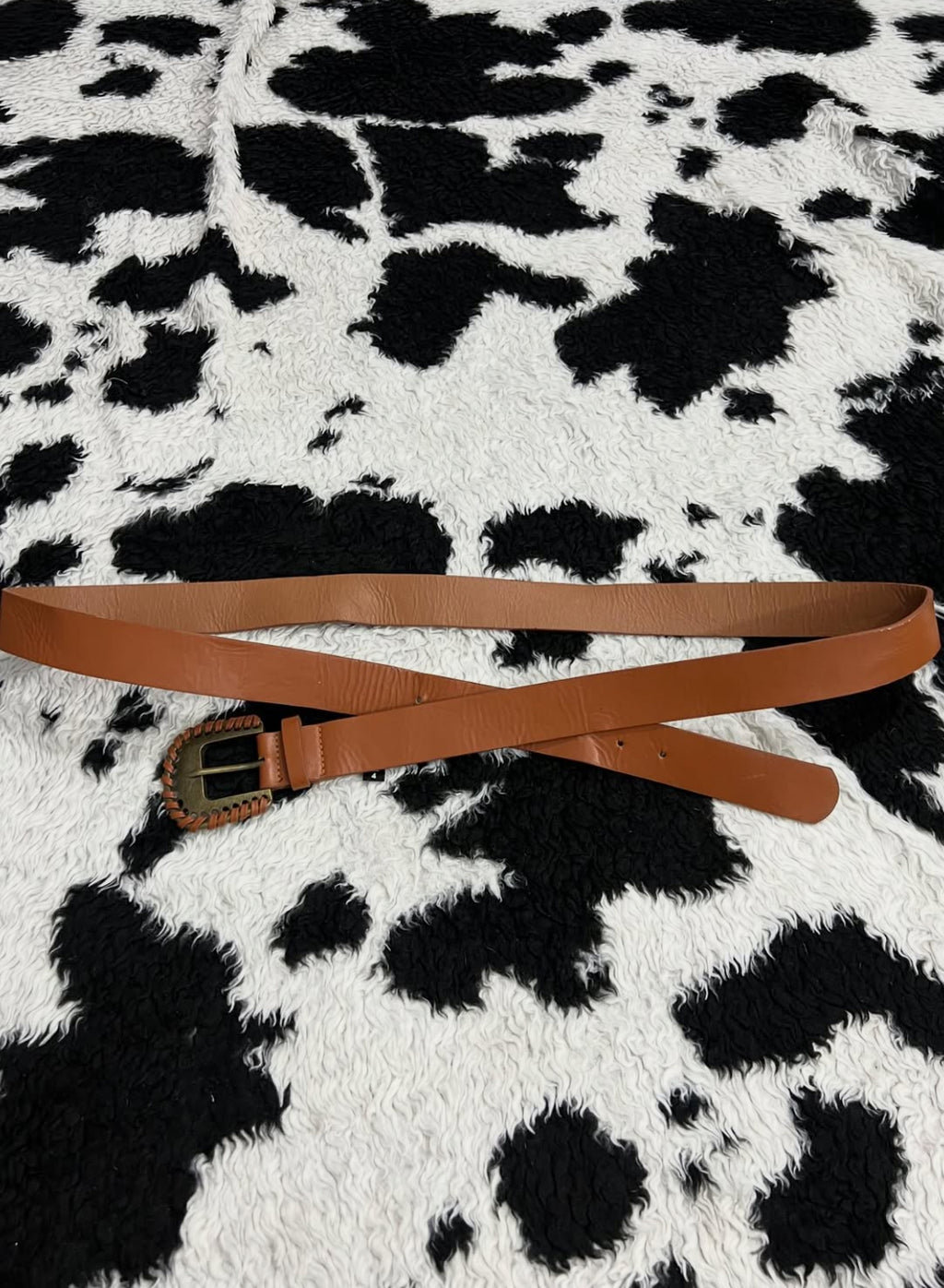 Brown Woven Buckle Belt