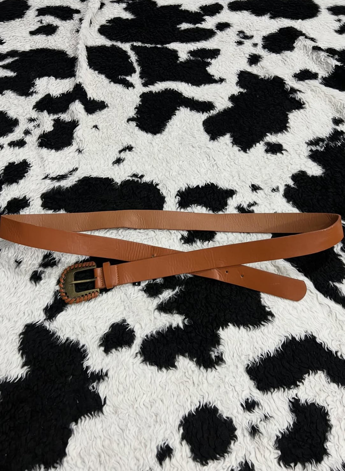 Brown Woven Buckle Belt